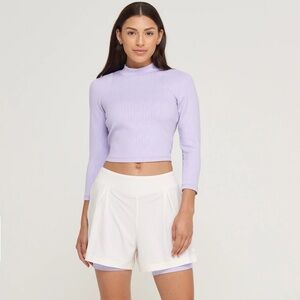 NWT! Lavender Bad Birdie The Links Mock Neck Top